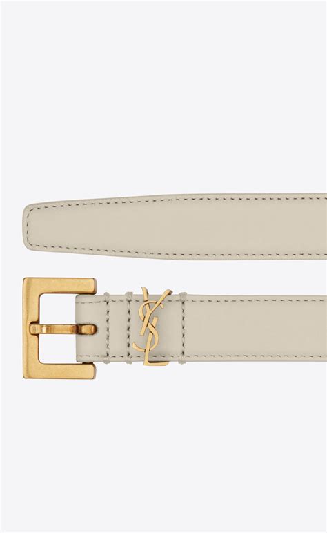 ysl monogramme narrow belt with square buckle in smooth leather|saint laurent ysl belt.